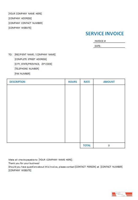 Free Service Invoice Template PSD template